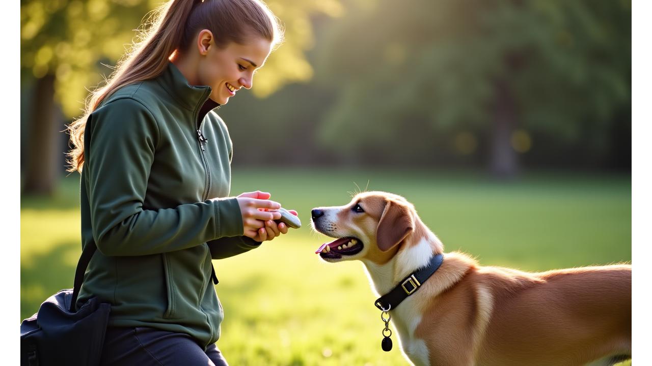 Profesional de CanTerra Walks evaluando el nivel de energía de un perro de forma interactiva.