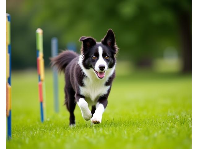 Border Collie pastoreando o haciendo agilidad con enfoque
