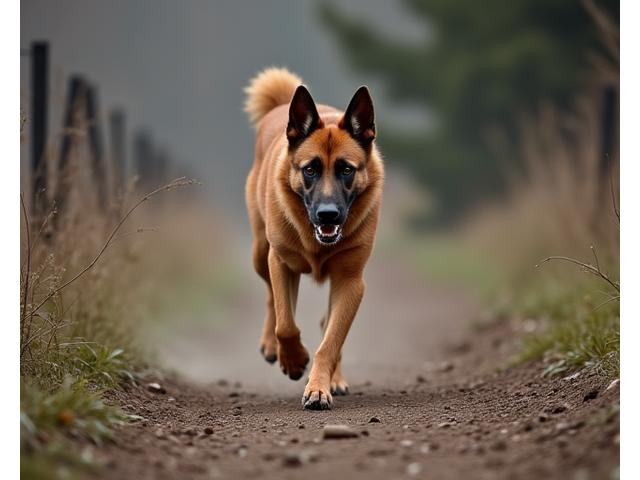 Pastor Belga Malinois en entrenamiento de protección o tracking